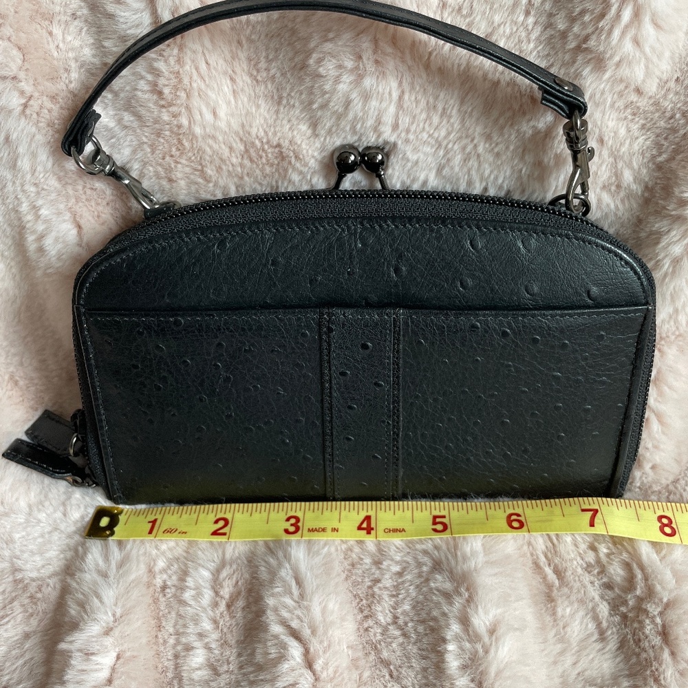 NWOT Derek Alexander leather wallet clutch with removable short strap